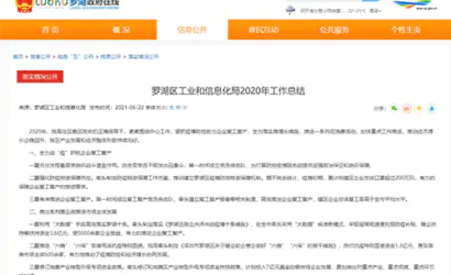 罗湖区工业和信息化局2020年工作总结缩略图